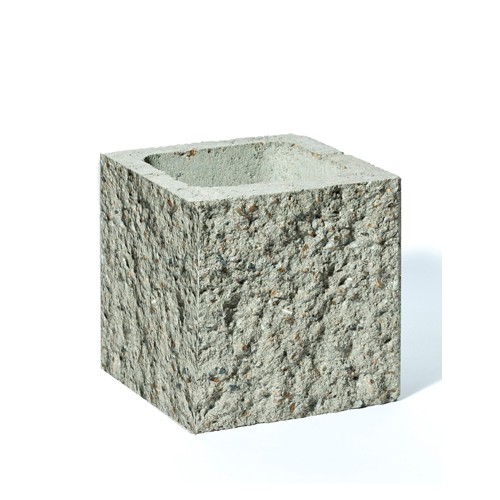 Bloque de Hormigón simil piedra 20x20x40 mitad esquina
