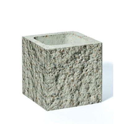 Bloque de Hormigón simil piedra 20x20x40 mitad esquina