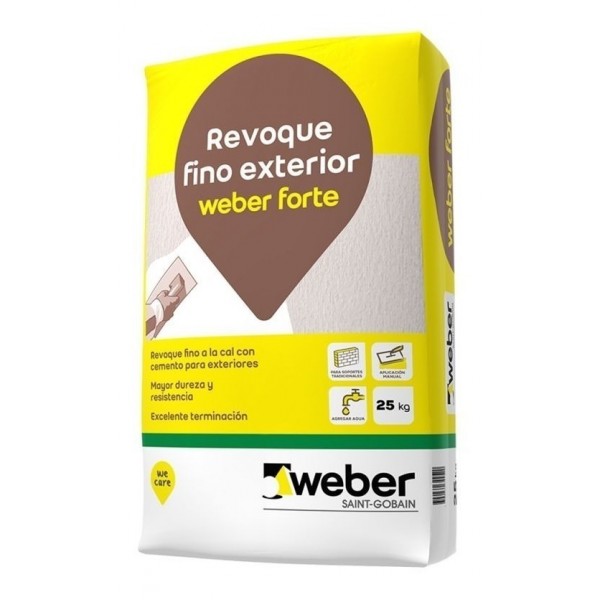 Weber revoque Fino a la Cal p/Exterior - 25kgs Weber revoque Fino a la Cal p/Exterior - 25kgs